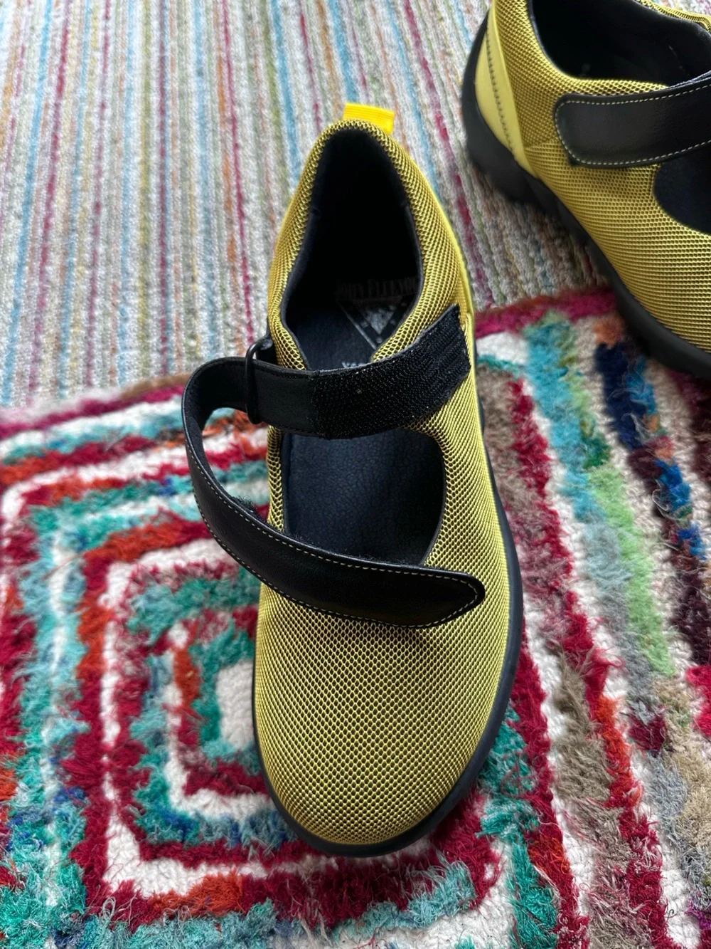Fluevog LIKE NEW Urban Angels Pilot yellow vegan mesh Velcro sneaker-8 (fit 7.5)